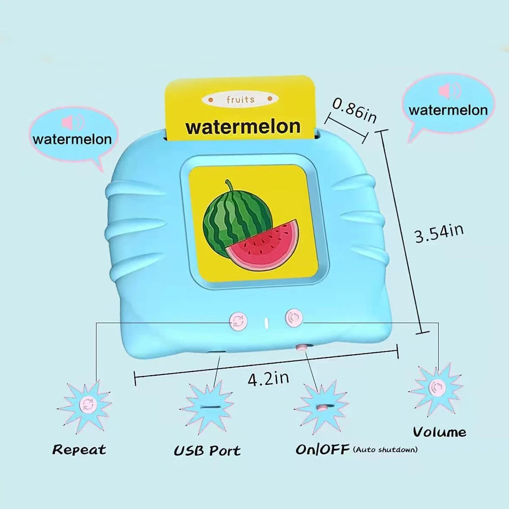Talking Flash Card Montessori and Learning Toys, Electronic Audio Book Machine for Kids